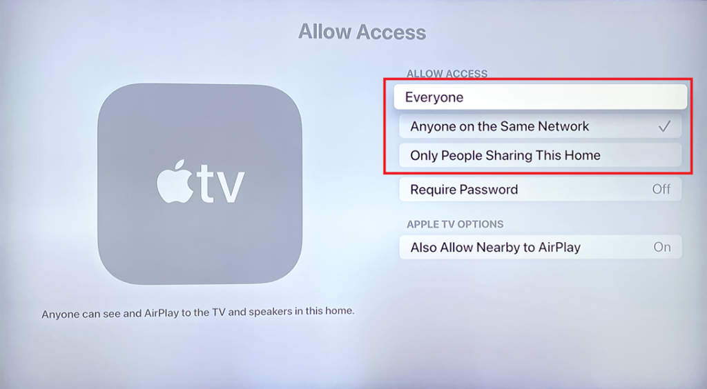 تنظیم AirPlay روی Apple TV