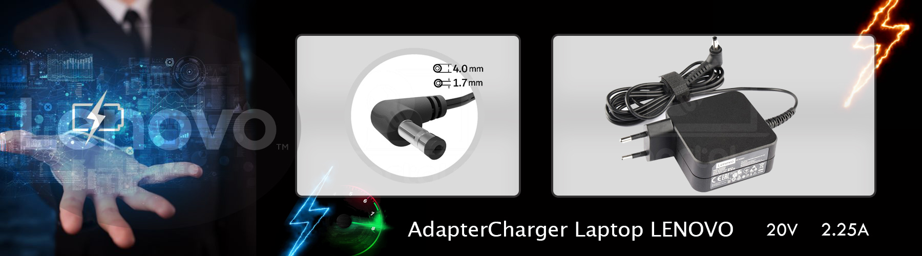 شارژر لپ تاپ لنوو 20 ولت 2.25 امپر