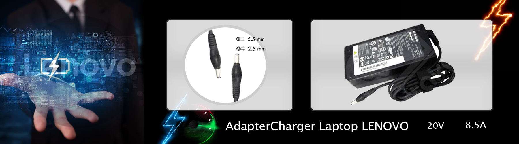 شارژر لپ تاپ لنوو 20 ولت 8.5 امپر