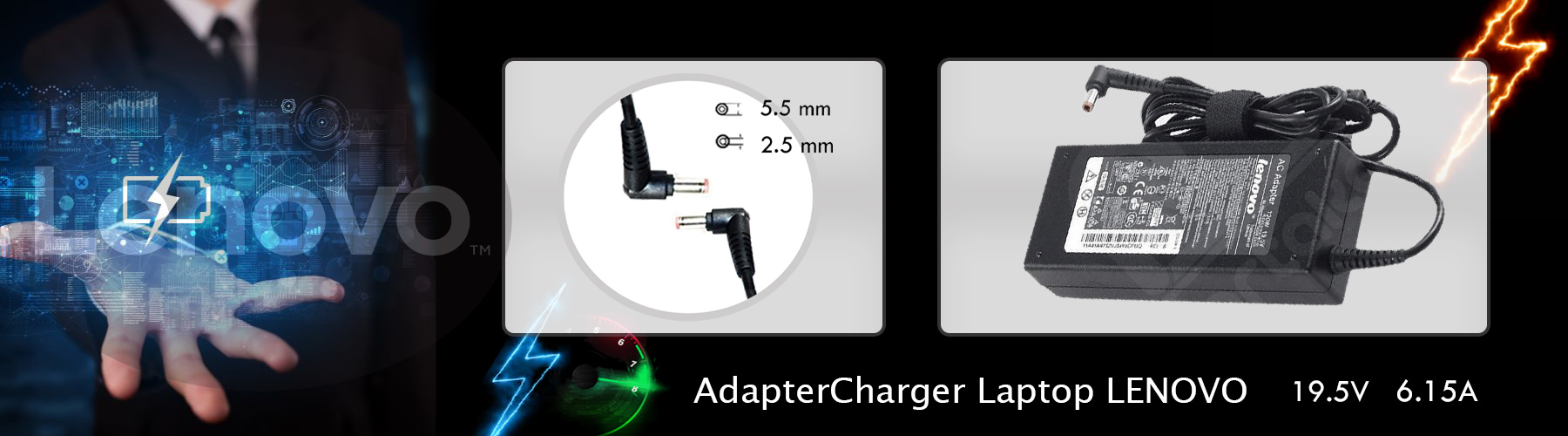 شارژر لپ تاپ لنوو 19.5ولت 6.15 امپر