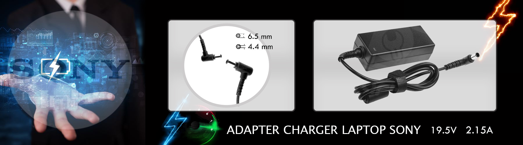 شارژر لپ تاپ سونی 19.5ولت 2.15امپر