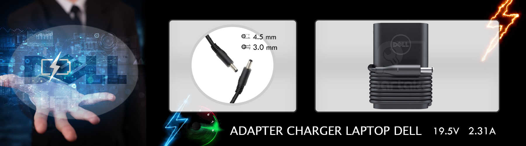 شارژر لپ تاپ دل 19.5ولت 2.31امپر