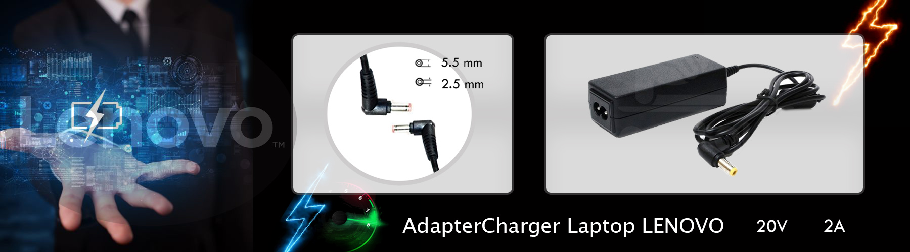 شارژر لپ تاپ لنوو 20 ولت 2 امپر