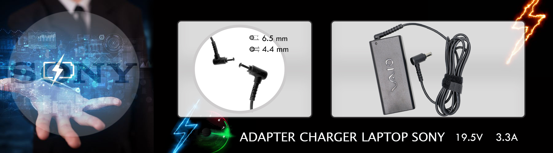 شارژر لپ تاپ سونی 19.5 ولت 3.3امپر