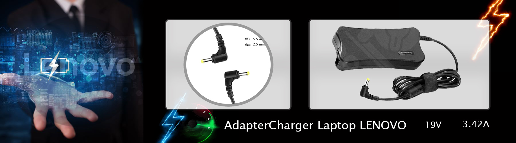 شارژر لپ تاپ لنوو 19 ولت 3.42 امپر