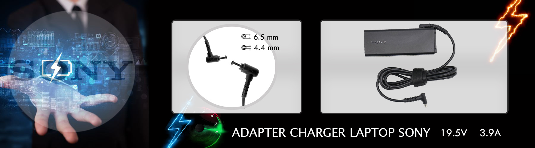 شارژر لپ تاپ سونی 19.5ولت 3.9