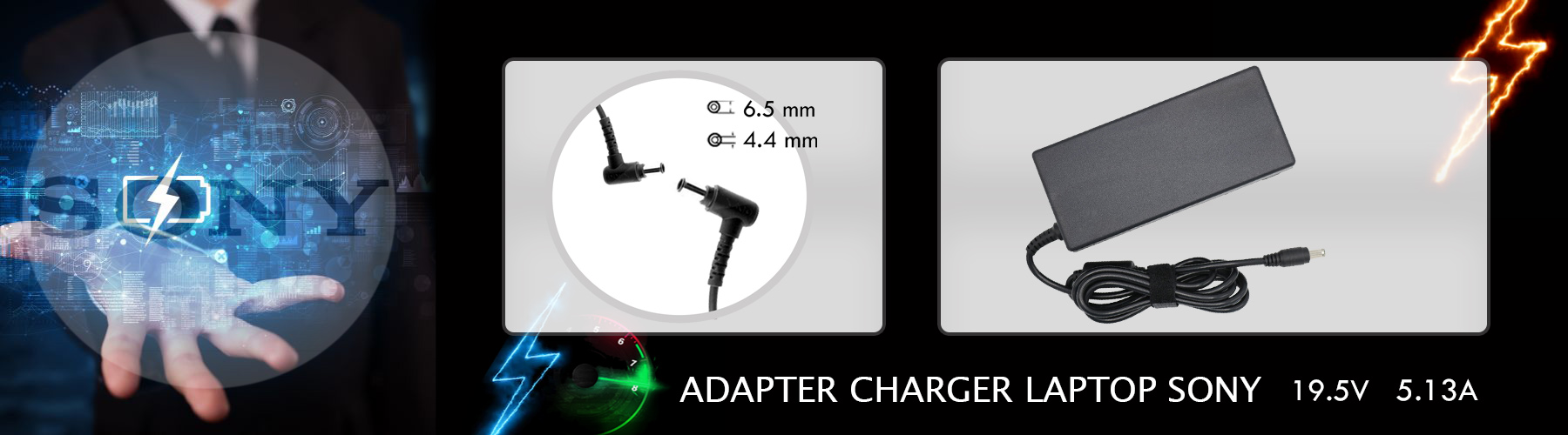 شارژر لپ تاپ سونی 19.5ولت 5.13 امپر