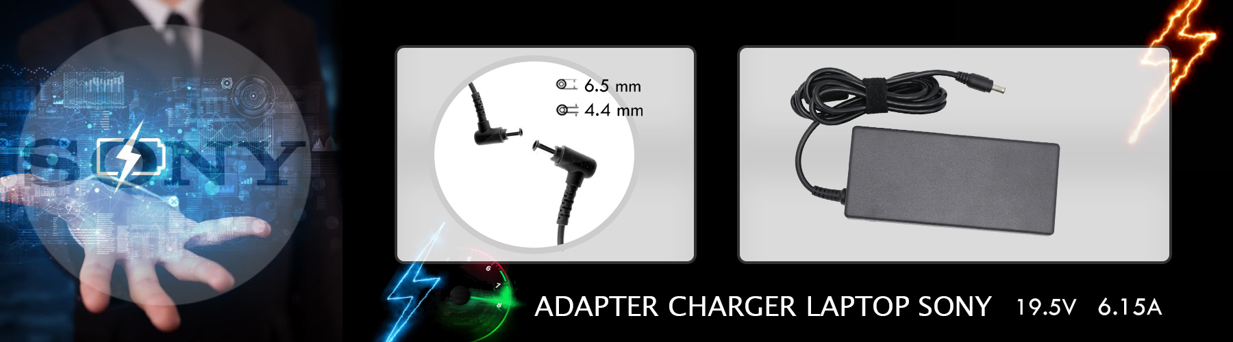 شارژر لپ تاپ سونی 19.5ولت 6.15امپر