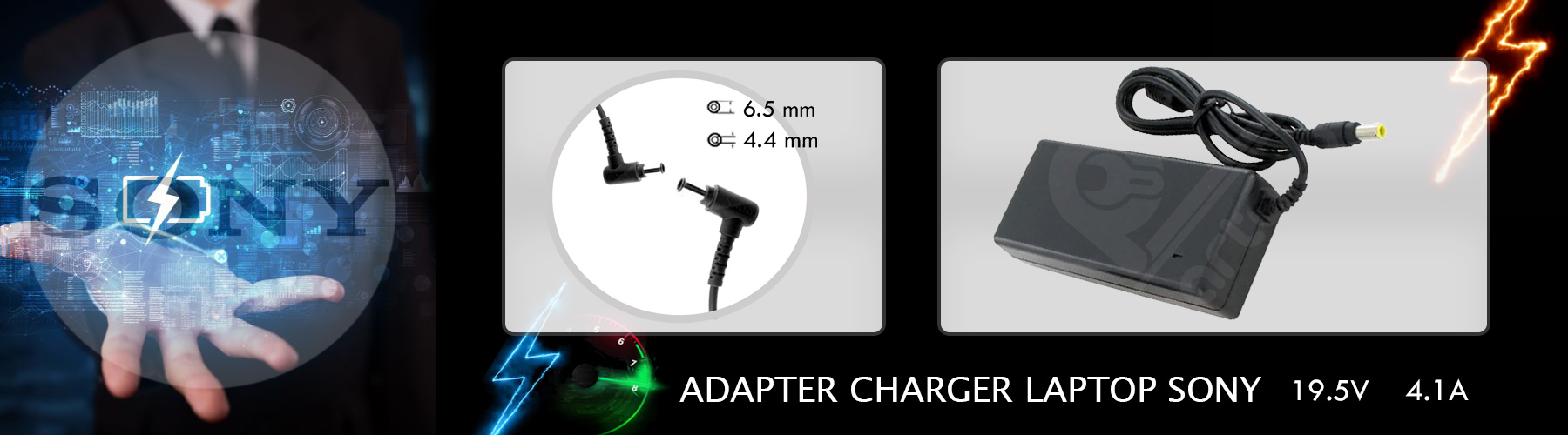 شارژر لپ تاپ سونی 19.5ولت 4.1 امپر