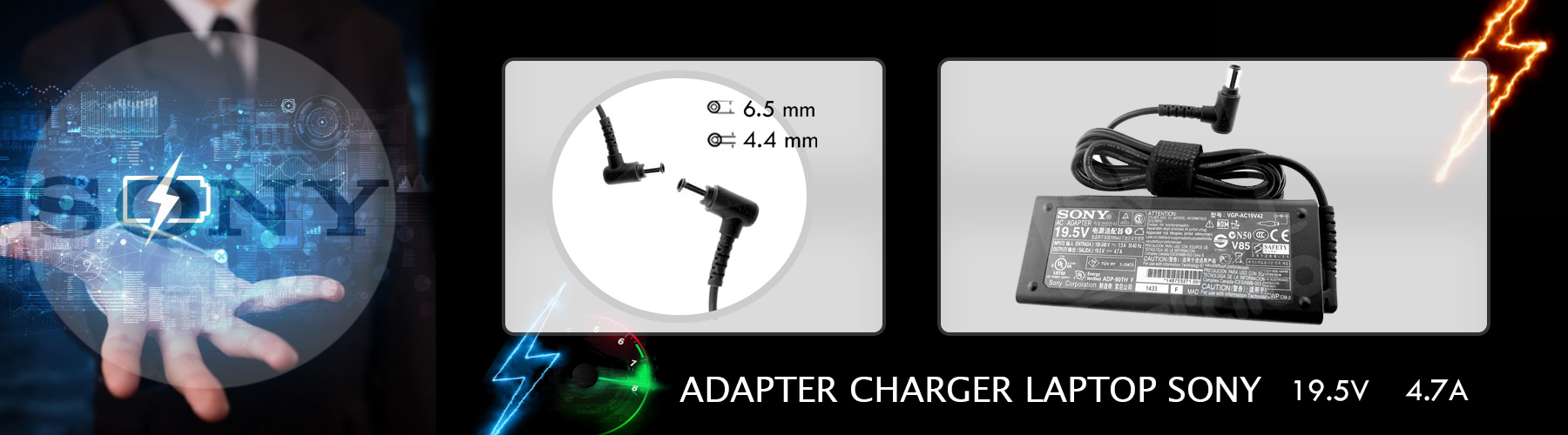 شارژر لپ تاپ سونی 19.5ولت 4.74امپر