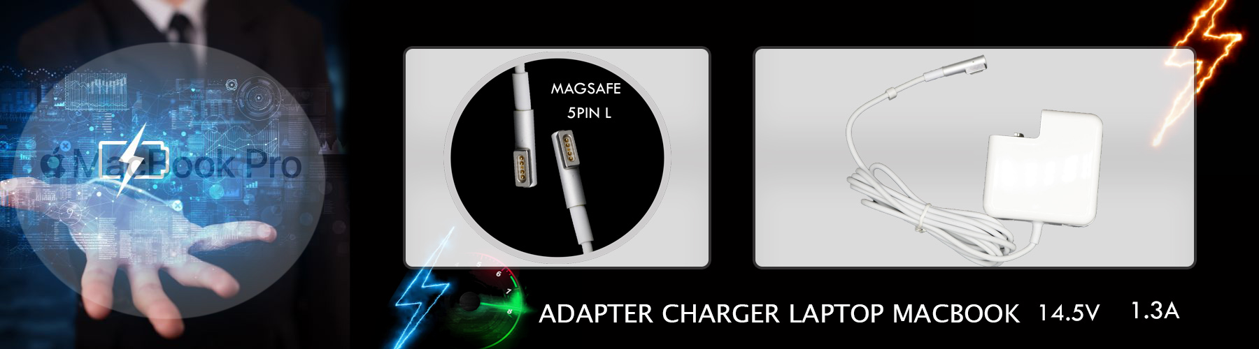 شارژر لپ تاپ مک بوک 14.5ولت 1.3امپر