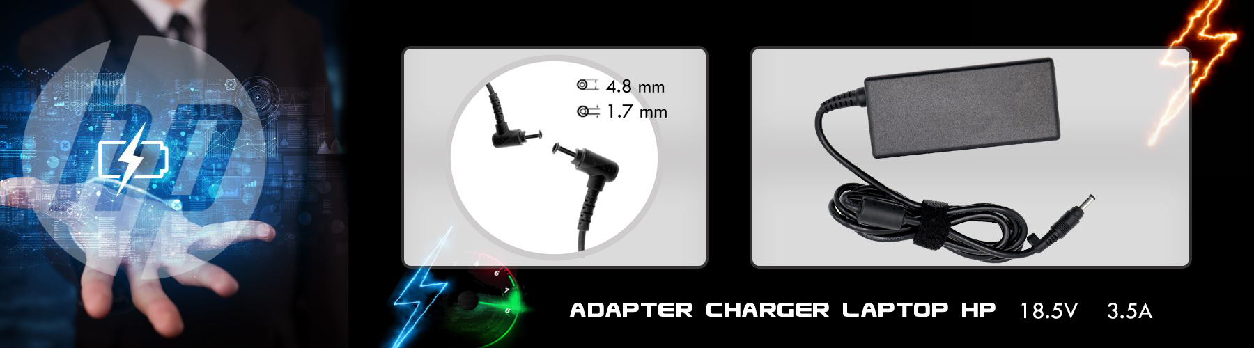 شارژر لپ تاپ اچ پی 18.5 ولت 3.5امپر
