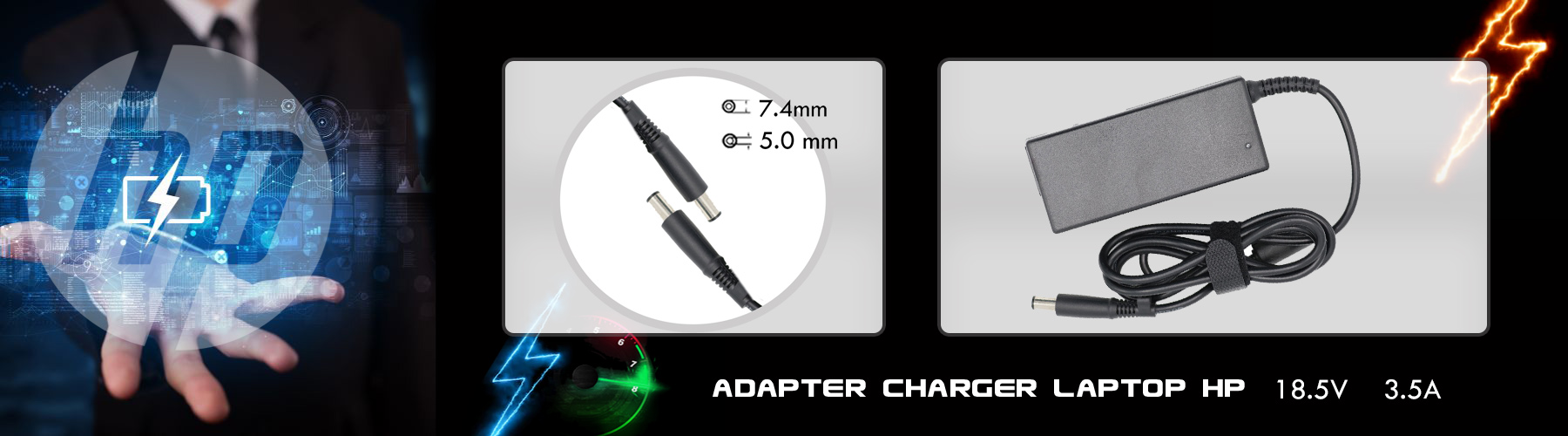شارژر لپ تاپ اچ پی 18.5ولت 3.5امپر