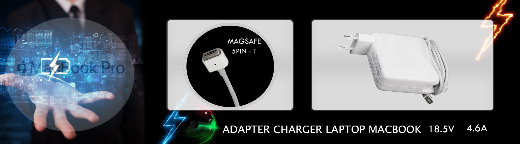 شارژر لپ تاپ مک بوک 18.5ولت 4.6 امپر