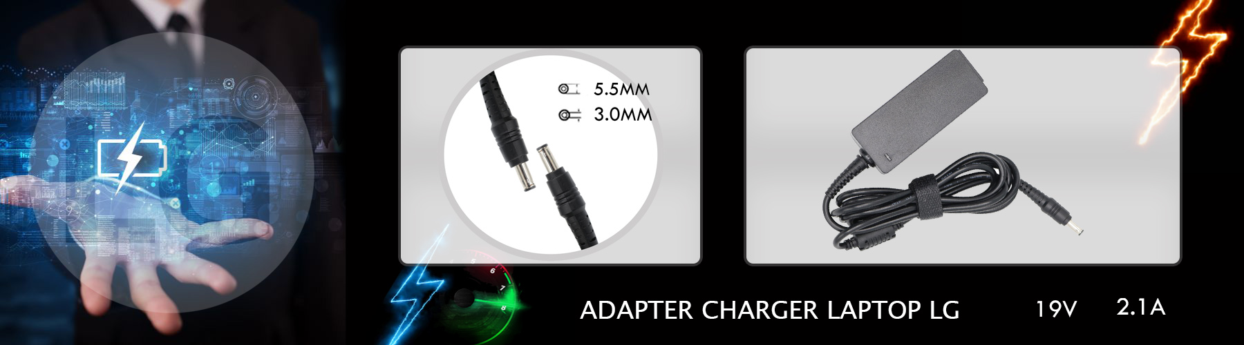 شارژر اداپتور لپ تاپ ال جی 19ولت 2.1 آمپر