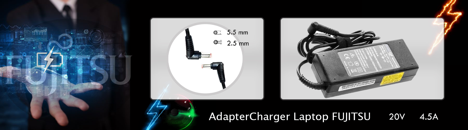 شارژر لپ تاپ فوجیتسو 20 ولت 4.5 امپر