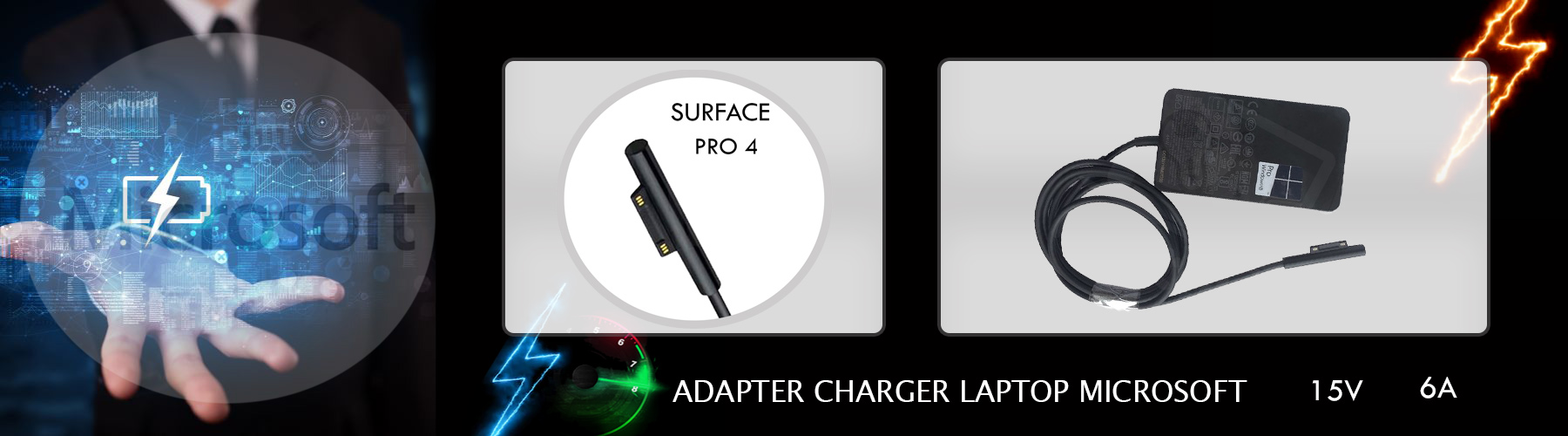 شارژر لپ تاپ سرفیس 15 ولت 6 امپر