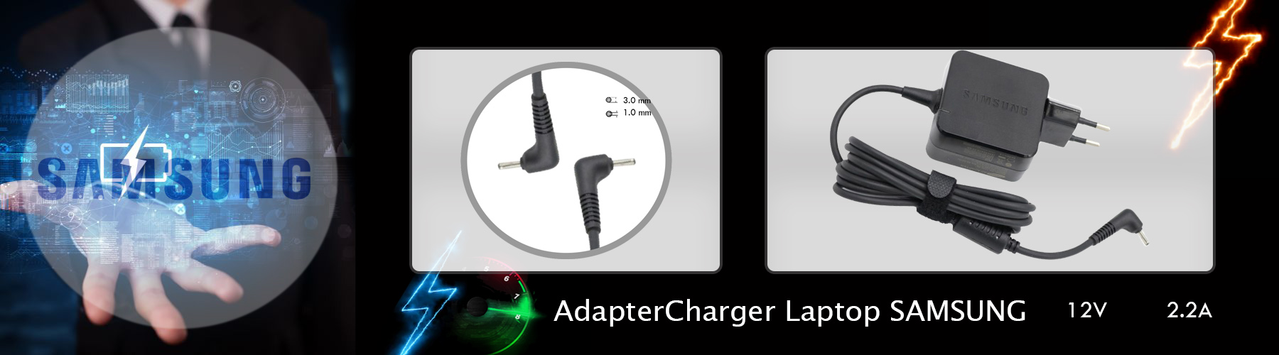 شارژر لپ تاپ سامسونگ 12 ولت 2.2 امپر