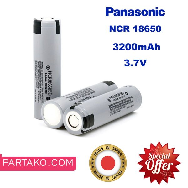 سلول باتری قابل شارژ پاناسونیک NCR 18650B مناسب برای پاوربانک ، چراغ قوه ، اسکوتر برقی ، دوچرخه برقی