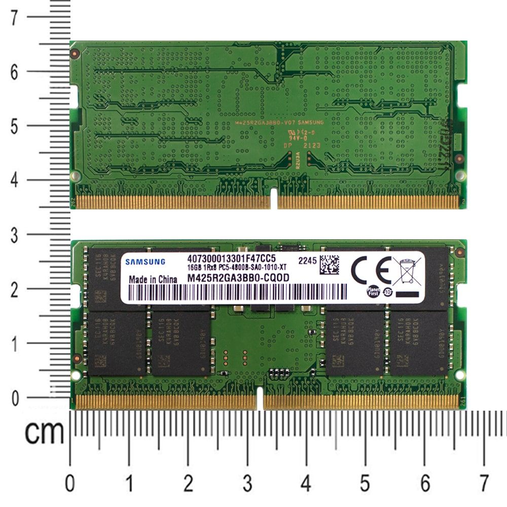 ابعاد رم لپ تاپ DDR5 سامسونگ